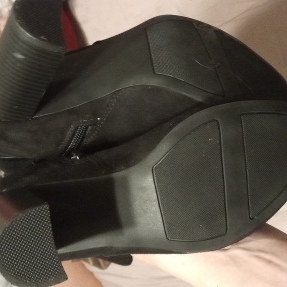 At the knee, black,side buckle detail 3 in. chunky heeled, Lauren Conrad boots - Picture 4 of 4